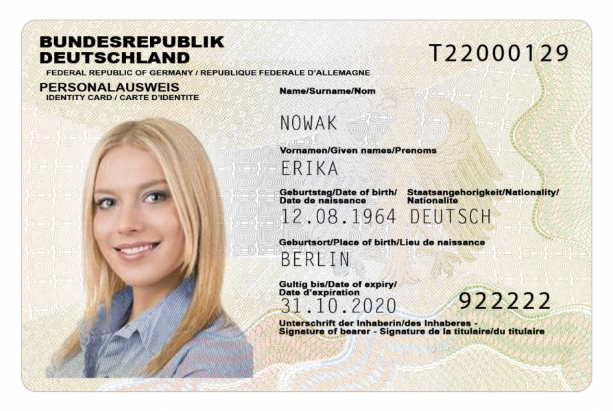 german fake id card template