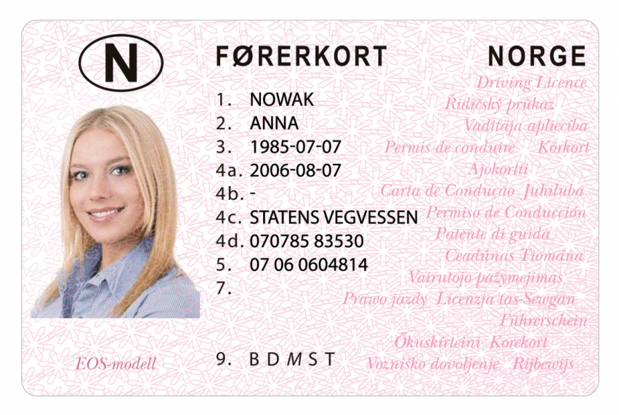 Kolekcjonerskie prawo jazdy z Norwegii przeniesie Cię w krainę polarnych zorzy i fiordów.